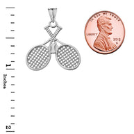 Gold Detailed Tennis Rackets Pendant Necklace(Available in Yellow/Rose/White)