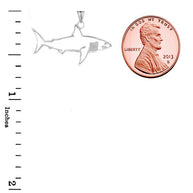 Shark Cut Out Pendant Necklace In Sterling Silver