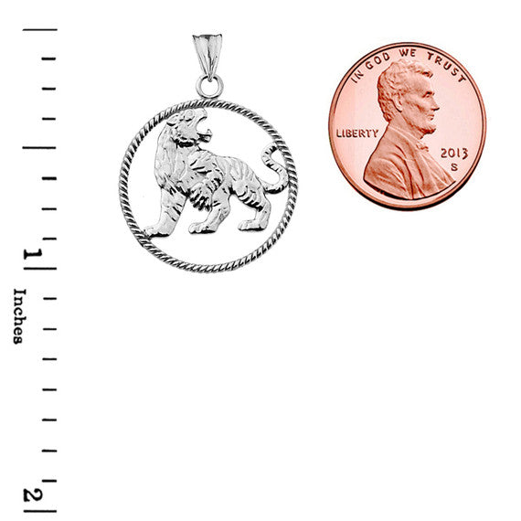 Lion Rope Pendant Necklace in Sterling Silver