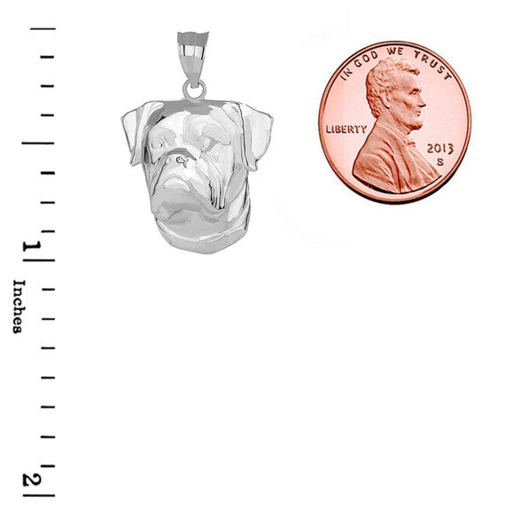 American Bulldog Head Pendant Necklace in Gold (Available in Yellow/Rose/White Gold)