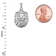 Gold Diamond Cut Lion Pendant Necklace (Available in Yellow/Rose/White Gold)