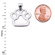 Sterling Silver Dog Paw Print Pendant Necklace