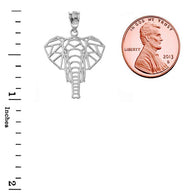 Origami Elephant Pendant Necklace in Sterling Silver
