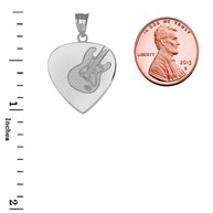 925 Sterling Silver Guitar Pick Pendant Necklace