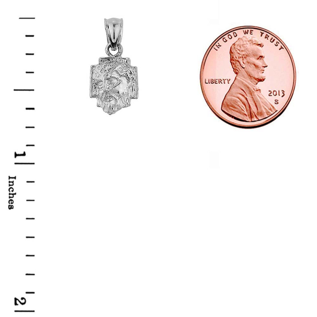 .925 Sterling Silver Jesus Face Pendant