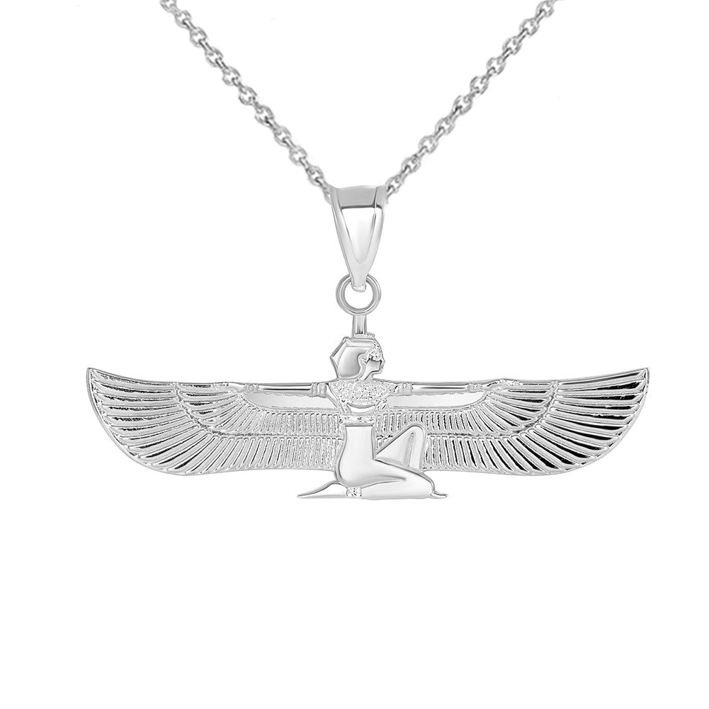Gold Isis Egyptian Goddess of Magic And Healing Pendant Necklace (Available in Yellow/Rose/White Gold)