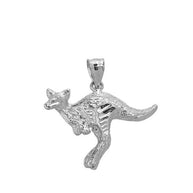 Sterling Silver Diamond Cut Kangaroo Pendant