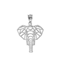 Origami Elephant Pendant Necklace in Sterling Silver