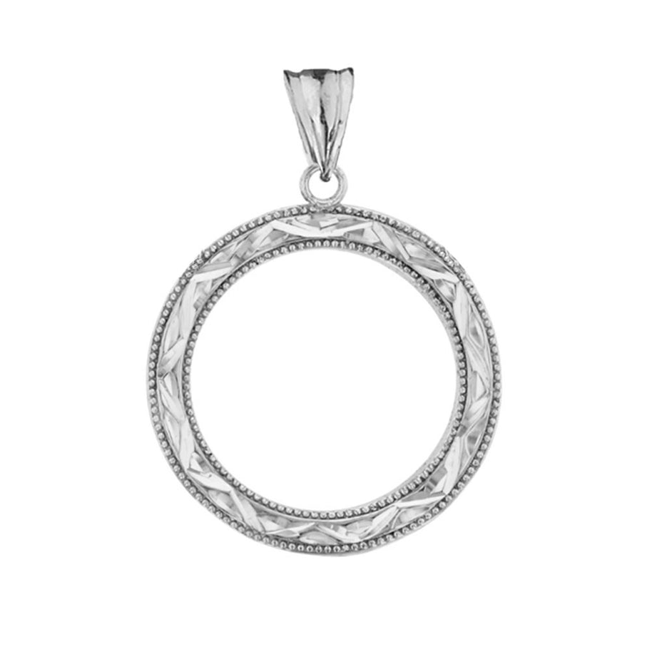 Chic Sparkle Cut Circle of Life Pendant Necklace in Sterling Silver