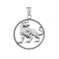 Lion Rope Pendant Necklace in Sterling Silver