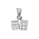 925 Sterling Silver 3D Playing Dice Pendant Necklace