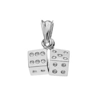 925 Sterling Silver 3D Playing Dice Pendant Necklace