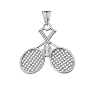 Gold Detailed Tennis Rackets Pendant Necklace(Available in Yellow/Rose/White)