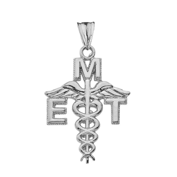 Caduceus EMT Pendant Necklace in Sterling Silver