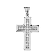 Solid Gold Designer Bold Diamond Cross (Available in Yellow/Rose/White Gold)