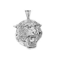 Bold Jaguar Statement Pendant Necklace in Sterling Silver (Large)