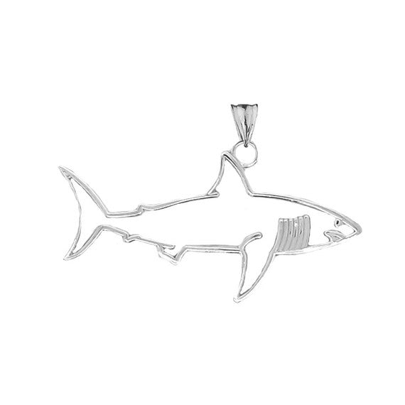Shark Cut Out Pendant Necklace In Gold (Yellow/Rose/White)