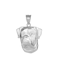 American Bulldog Head Pendant Necklace in Gold (Available in Yellow/Rose/White Gold)