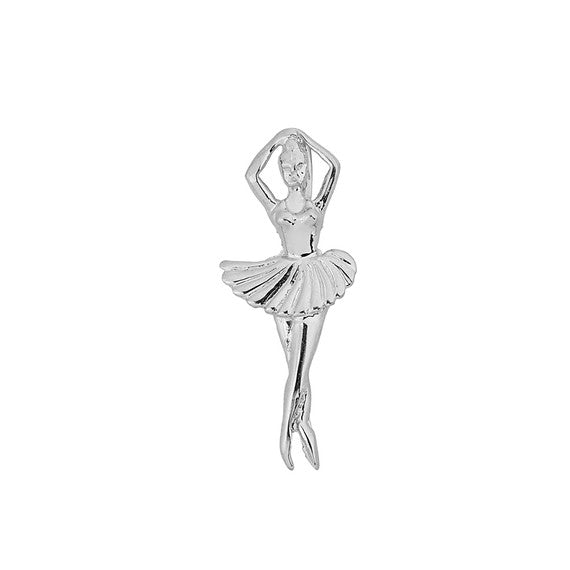 Ballerina Dancer Pendant Necklace in Sterling Silver