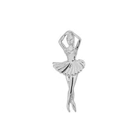 Ballerina Dancer Pendant Necklace in Sterling Silver