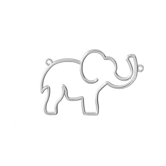 .925 Sterling Silver Openwork Lucky Elephant Necklace