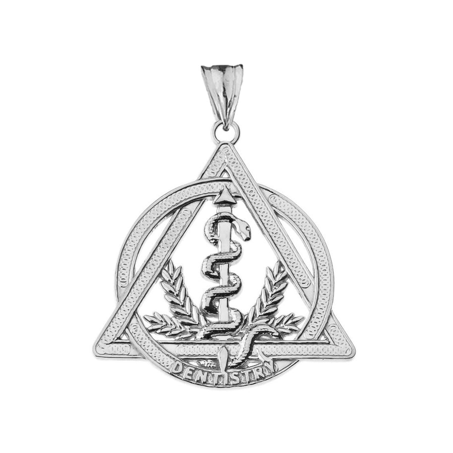 Dentistry Symbol Pendant Necklace in Sterling Silver