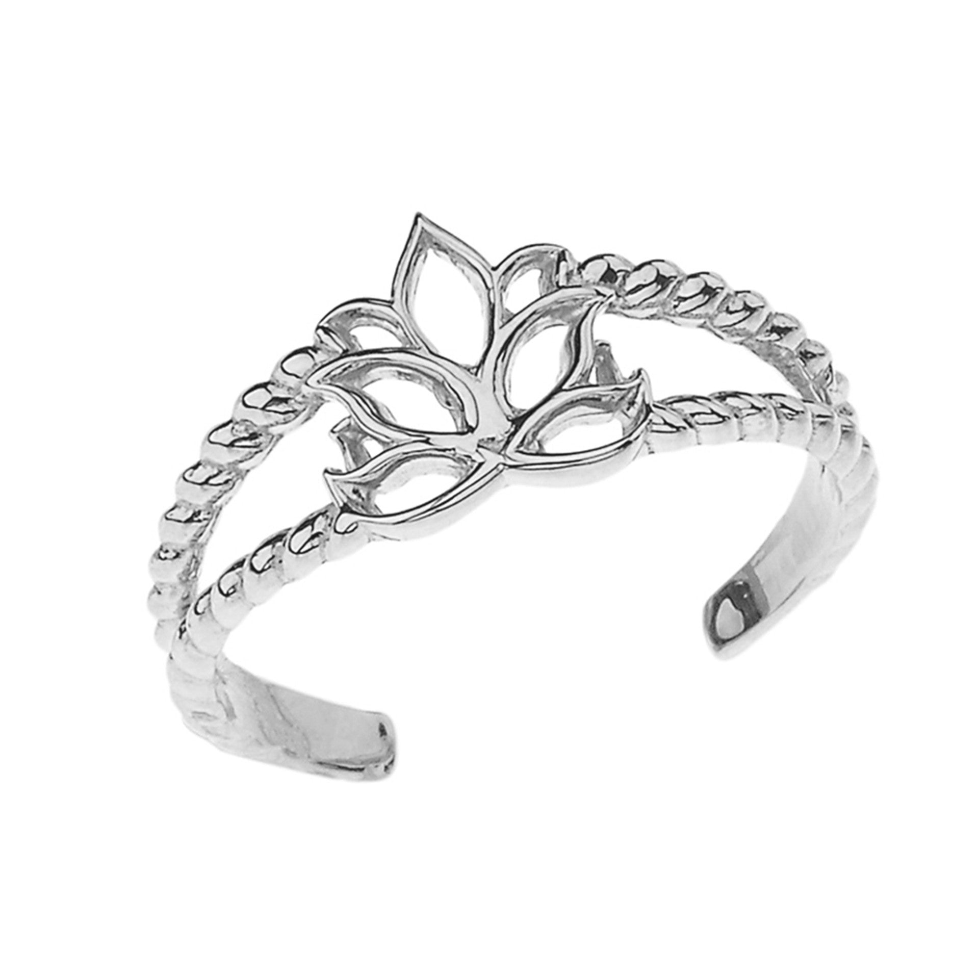 Lotus Flower Rope Toe Ring in Gold (Available in Yellow/Rose/White Gold)