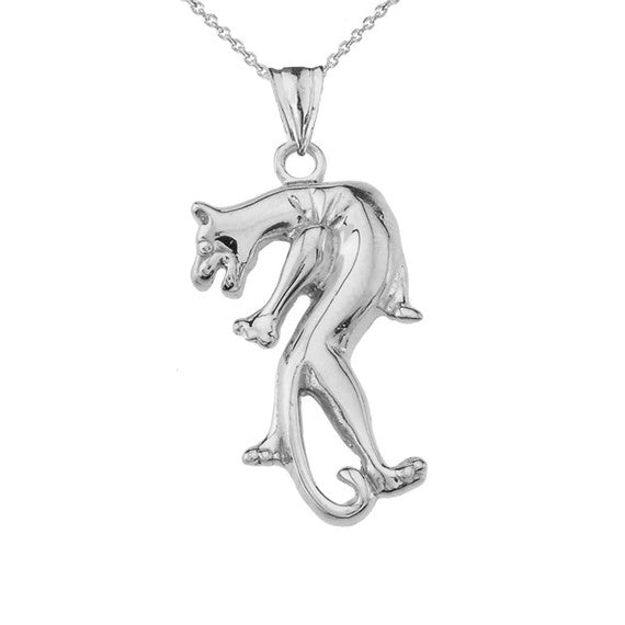 Sterling Silver Panther Pendant Necklace