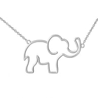 14K Solid Gold Openwork Lucky Elephant Necklace(Available in Yellow, Rose and White Gold)