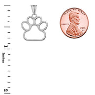 Solid Gold Dainty Dog Paw Print Pendant Necklace(Available In Yellow/Rose/White Gold) (0.80'')