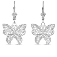 Filigree Butterfly Earrings in Sterling Silver