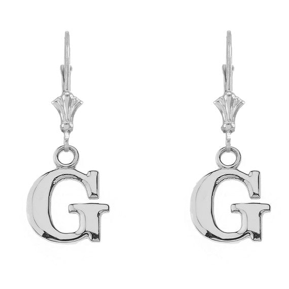 Initial Earrings in Sterling Silver
