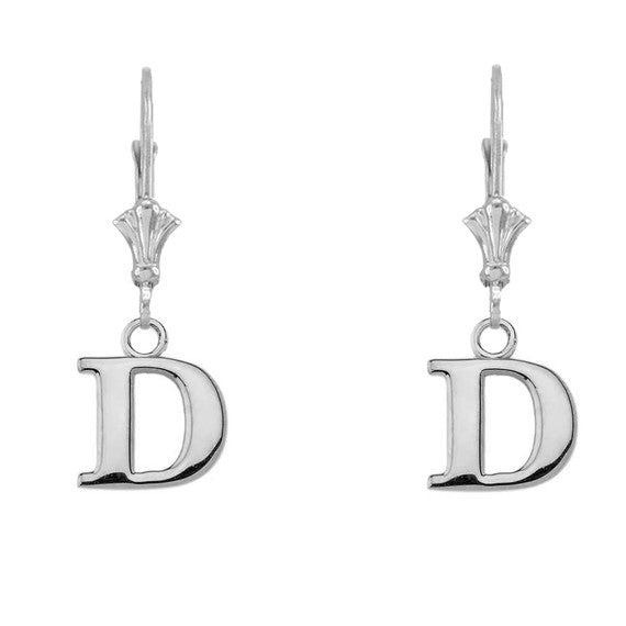 Initial Earrings in Sterling Silver
