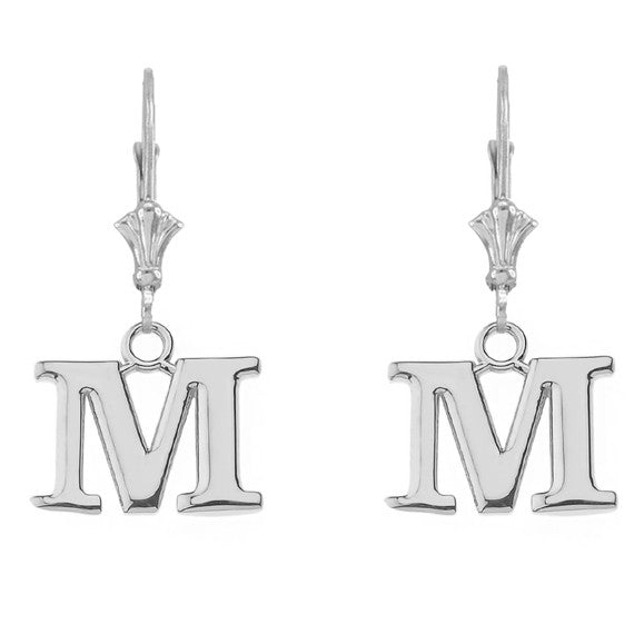 Initial Earrings in Sterling Silver