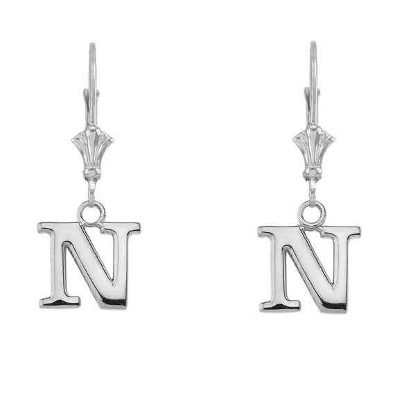 Initial Earrings in Sterling Silver