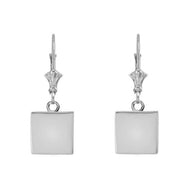Solid Simple Square Shaped Leverback Earrings(Available in Yellow/Rose/White Gold)