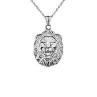 Gold Diamond Cut Lion Pendant Necklace (Available in Yellow/Rose/White Gold)