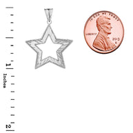 Chic Sparkle Cut Star Pendant Necklace in Sterling Silver