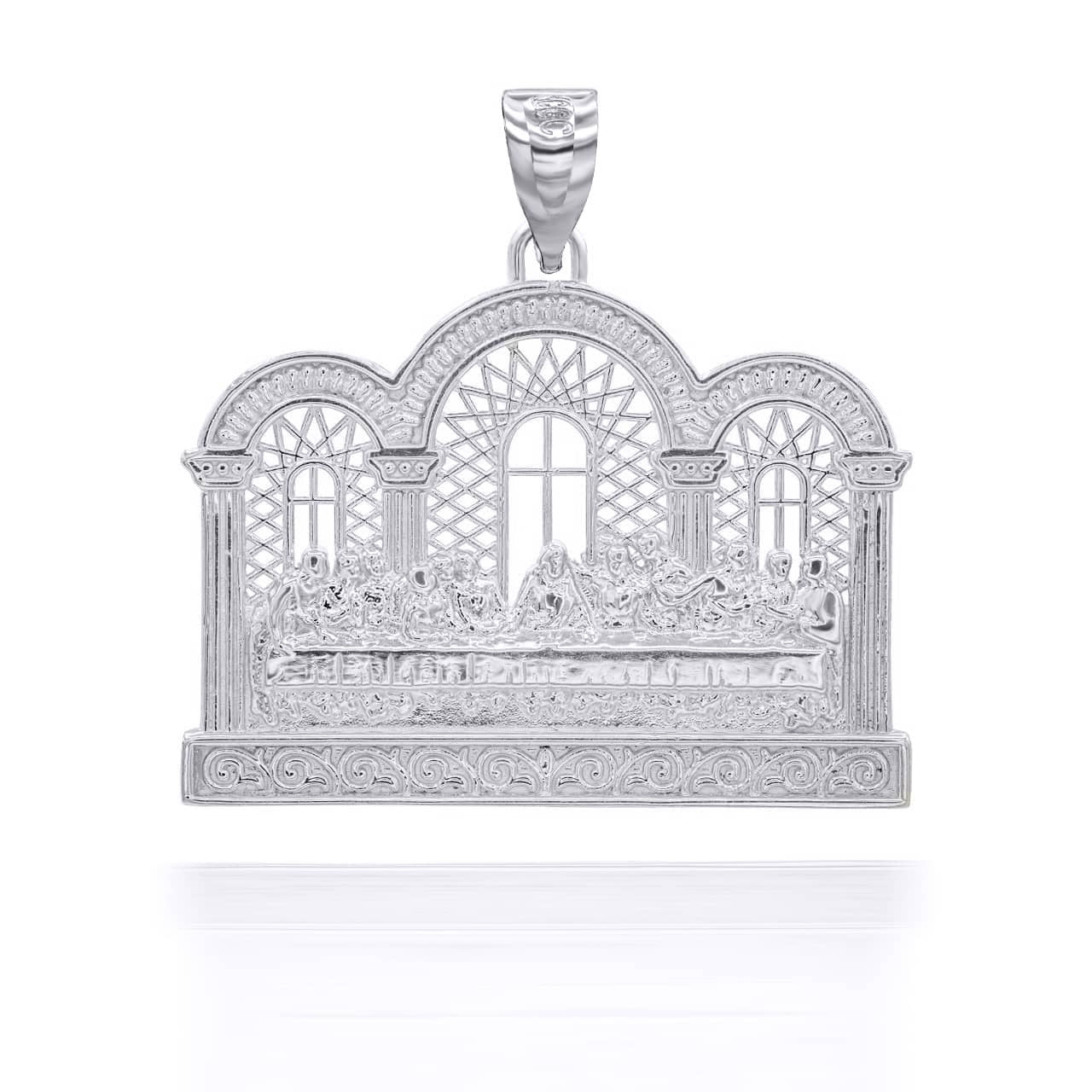 Silver Last Supper Pendant Necklace