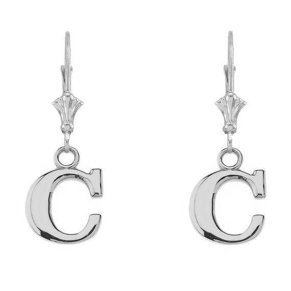 Initial Earrings in Sterling Silver