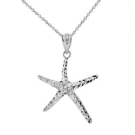 Gold Starfish Pendant Necklace (Available in Yellow/Rose/White)