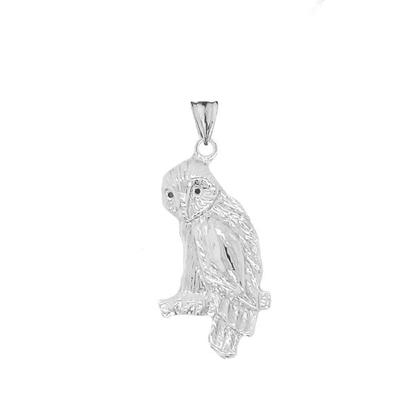 Owl Pendant Necklace In Sterling Silver