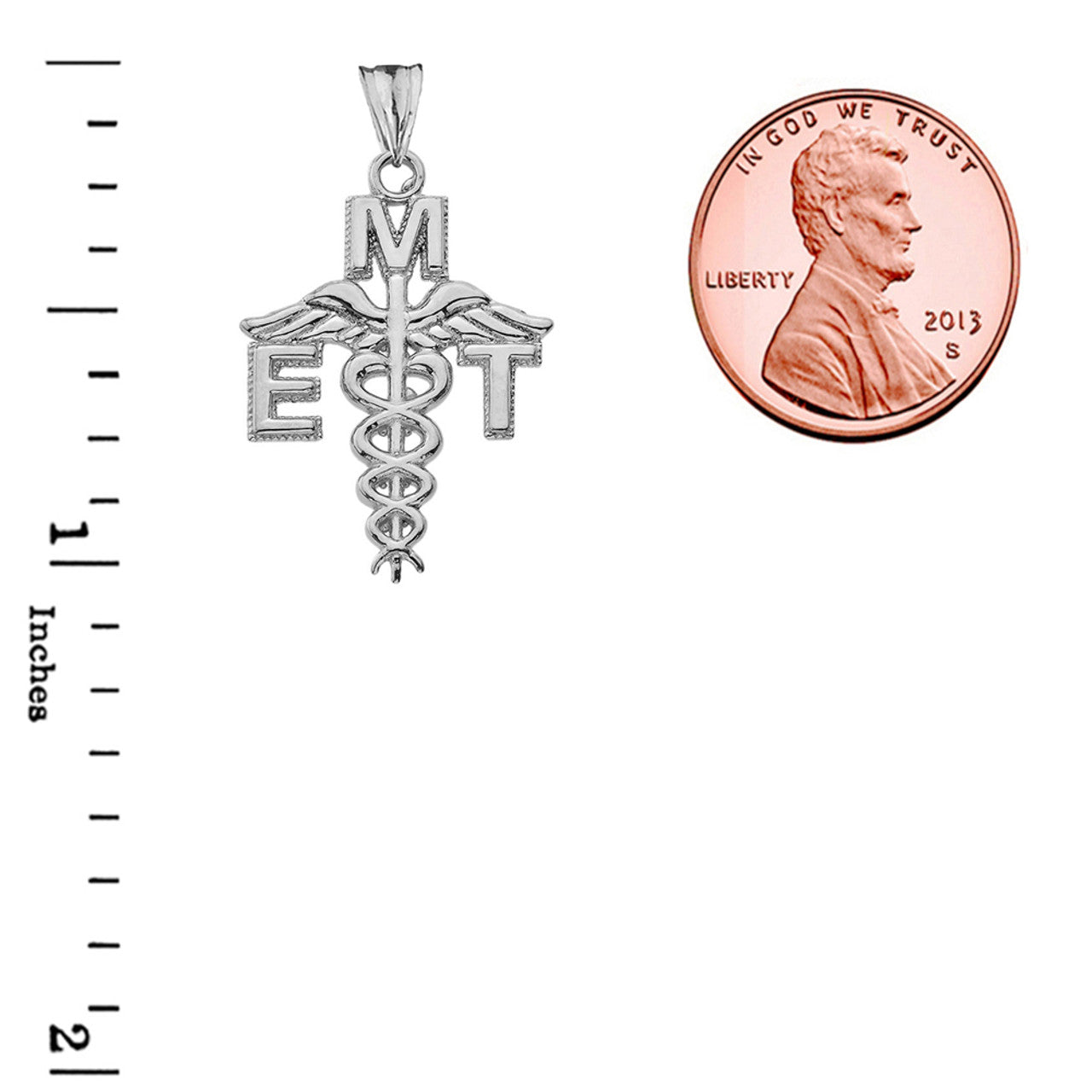 Caduceus EMT Pendant Necklace in Sterling Silver