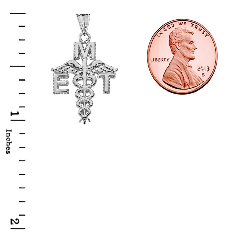 Caduceus EMT Pendant Necklace in Sterling Silver