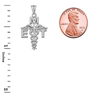 Caduceus EMT Pendant Necklace in Sterling Silver