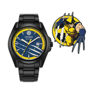 Citizen AW1435-66W Eco-Drive Marvel Wolverine Blue Dial Leather Strap Men's Watch