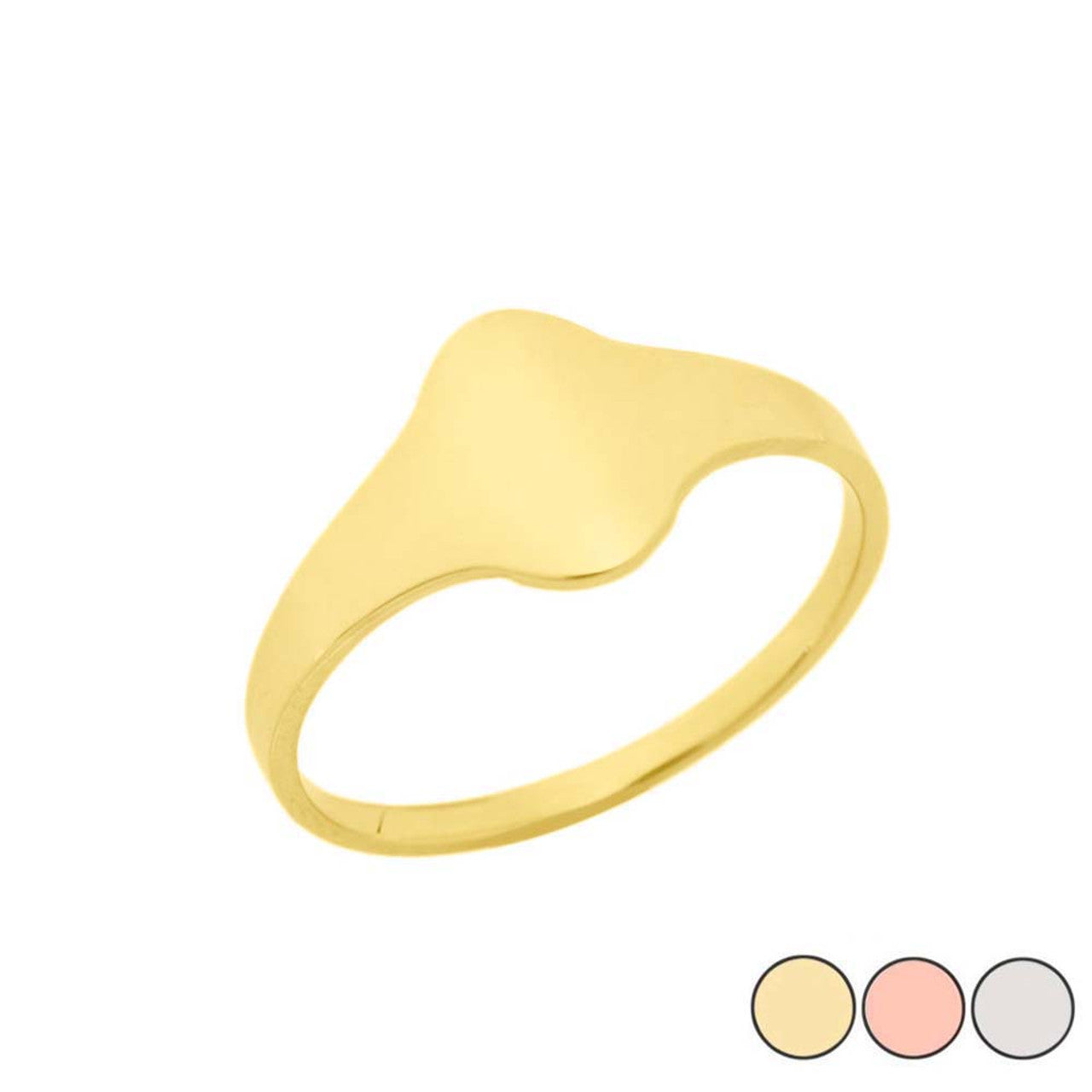 Gold Oval Signet Ring (Available in Yellow/Rose/White Gold)