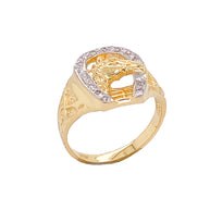 Gold Diamond Horseshoe Ring (Available in Yellow/Rose/White Gold)