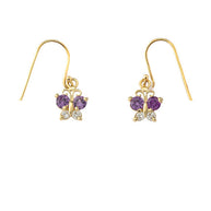Mini Butterfly with Birthstones Earrings in Gold (Yellow/Rose/White)