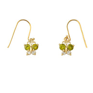 Mini Butterfly with Birthstones Earrings in Gold (Yellow/Rose/White)